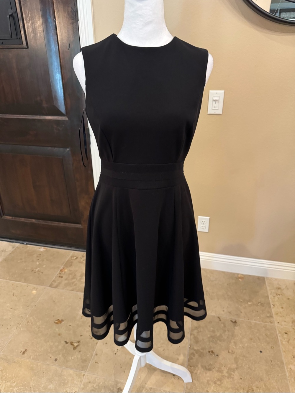 Calvin Klein Black Sleeveless Fit-and-Flare Dress
